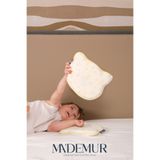 Ma'Demur Visco Bebek Yastığı Düz Kafa Yastığı Pamuk Kılıflı Ayıcık Yastık 24X21X3 Cm
