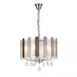 Madera 50'Lik Krom Füme Camlı Kristal Taşlı Avize