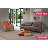Madera Koltuk Takımı Keten Kahve - Kahverengi