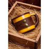 Maderiva Leather Emaye Kupa Bardak - Hardal