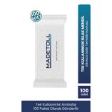 Madetoll Tekli Islak Mendil 100'lü Paket - Alkolsüz Cilt Temizleyici Tüm Vücut Islak Temizlik Havlusu