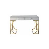 Madison Gold Metal Çalışma Masası, Beyaz