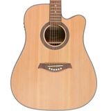 Madison MAG-41MCE-N Elektro Akustik Gitar (Başlangıç/orta - Cutaway) | 41 Inç Dreadnought Kasa, Dahili Ekolayzer ve Preamp, Naturel Parlak Bitiş | Ölçüler: 648 mm Skala Uzunluğu