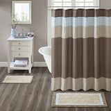 Madison Park Amherst Banyo Halıları Oda Dekoru%100 Pamuk Tepeli Ultra Yumuşak Kaymaz, Emici Hızlı Kuruyan Küvet Paspasları, 20x30, Kahverengi/Mavi