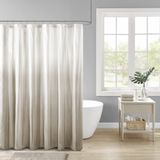 Madison Park Ara Duş Perdesi, Gofre Tasarım Ombre Baskı, Modern Banyo Dekoru, Makinede Yıkanabilir, Kumaş Gizlilik Ekranı, 72x72, Boz Kahverengi