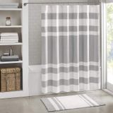 Madison Park Spa waffle duş perdesi, masif mikrofiber dokuma, 3M Scotchgard su geçirmez işlem, modern ev banyo dekorasyonu, standart 72 x 72, gri