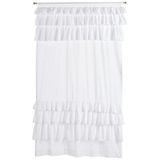 Madison Park WIN40-140 Beyaz Oturma Odası Cottage Country Rod Pocket Ruffle Yatak Odası Solid Anna Vual Tek Pencere Perdesi 50X84 1 Panel Paket