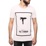 Madmext 2533 Uzi Baskılı Beyaz Erkek T-shirt