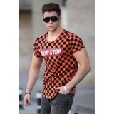 Madmext 2621 Turuncu Dama Baskılı Erkek T-shirt