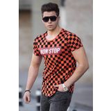 Madmext 2621 Turuncu Siyah Erkek T-Shirt