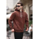 Madmext 2753 Acı Kahverengi Kapüşonlu Kanguru Cepli Erkek Sweatshirt