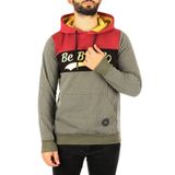 Madmext 2815 Haki Kapşonlu Çizgili Erkek Sweatshirt