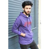 Madmext 2825 Mor Kapşonlu Erkek Sweatshirt