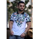 Madmext 2885 Erkek Çiçek Detaylı Polo Tişört