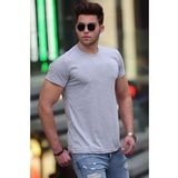 Madmext 3006 Gri Baskılı Erkek T-shirt