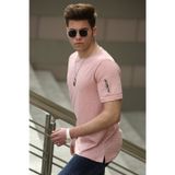Madmext 4103 Pudra Fermuar Detaylı Erkek T-shirt