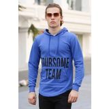Madmext 4148 Saks Kapşonlu Erkek Sweatshirt