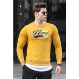 Madmext 4375 Sarı Baskılı Erkek Sweatshirt