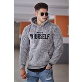 Madmext 4390 Gri Kapşonlu Erkek Sweatshirt