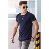 Madmext 4465 Basic Lacivert Erkek T-Shirt
