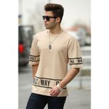 Madmext 4483 Bej Erkek T-shirt