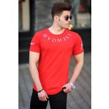 Madmext 4512 Kırmızı Nakışlı Erkek T-shirt