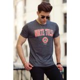 Madmext 4519 Baskılı Antrasit Erkek T-shirt