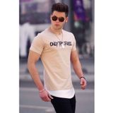 Madmext 4597 Camel Baskılı Erkek T-shirt