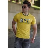 Madmext 4606 Sarı Baskılı Erkek T-shirt