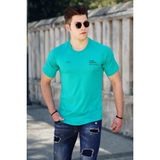 Madmext 4632 Turkuaz Baskılı Erkek T-shirt
