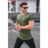 Madmext 4633 Haki Kol Detaylı Regular Fit Erkek T-shirt