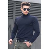 Madmext 4656 Lacivert Balıkçı Yaka Erkek Kazak