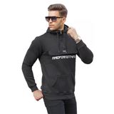 Madmext 4729 Siyah Kanguru Cep Kapüşonlu Erkek Sweatshirt