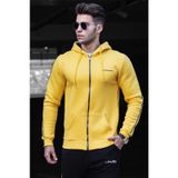 Madmext 4741 Sarı Fermuarlı Kapüşonlu Erkek Sweatshirt