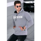 Madmext 4747 Gri Baskılı Erkek Sweatshirt