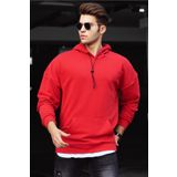Madmext 4764 Kırmızı Kapüşonlu Erkek Sweatshirt