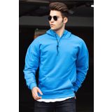 Madmext 4764 Saks Kapüşonlu Erkek Sweatshirt