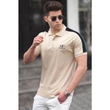 Madmext 5215 Bej Polo Yaka Erkek Tişört