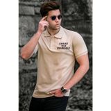 Madmext 5247 Bej Polo Yaka Erkek Tişört