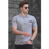 Madmext 5247 Gri Polo Yaka Erkek Tişört