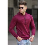 Madmext 5289 Bordo Kapüşonlu Erkek Sweatshirt