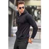 Madmext 5289 Erkek Siyah Kapüşonlu Sweatshirt