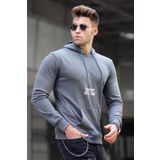 Madmext 5292 Füme Baskılı Kapşonlu Erkek Sweatshirt