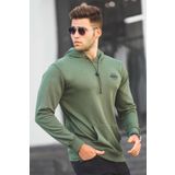 Madmext 5297 Haki Baskılı Erkek Sweatshirt