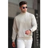 Madmext 5301 Bej Balıkçı yaka Triko Erkek Kazak