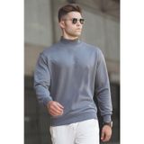 Madmext 5301 Füme Balıkçı Yaka Erkek Sweatshirt