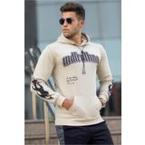 Madmext 5312 Bej Baskılı Erkek Sweatshirt