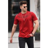 Madmext 5368 Bordo Baskılı T-shirt