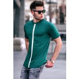 Madmext 5378 Baskılı Koyu Yeşil T-shirt