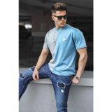 Madmext 5398 Erkek Baskılı Mavi T-shirt